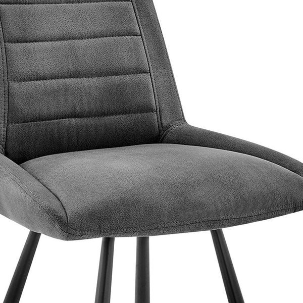 Homeroots 26" Charcoal And Black Iron Counter Height Bar Chair   476956