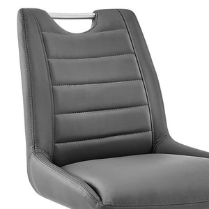 Homeroots 30" Gray And Silver Iron Bar Height Bar Chair   476959