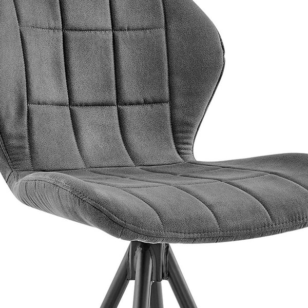 Homeroots 27" Charcoal And Black Iron Counter Height Bar Chair   476960