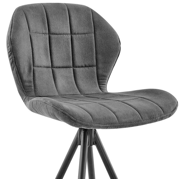Homeroots 30" Charcoal And Black Iron Bar Height Bar Chair   476961