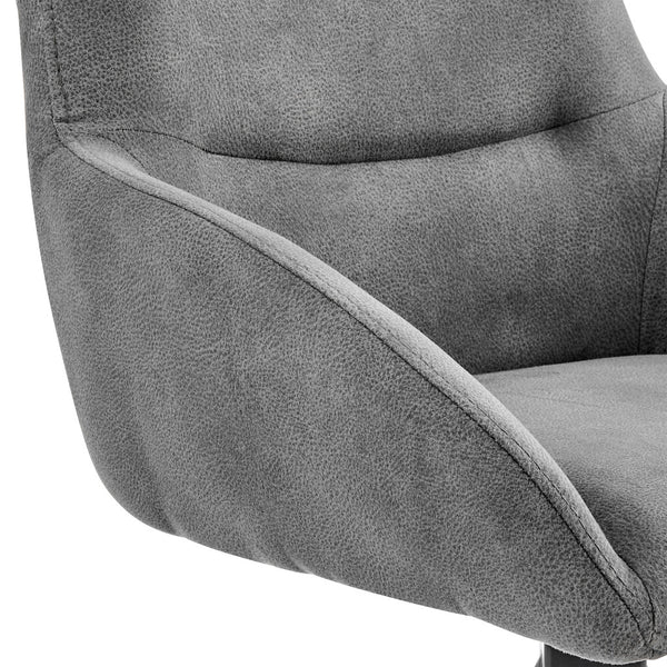 Homeroots 26" Charcoal And Black Iron Counter Height Bar Chair   476962