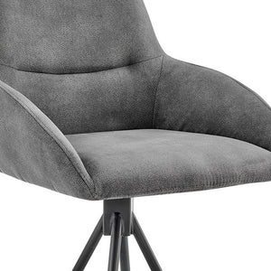 Homeroots 26" Charcoal And Black Iron Counter Height Bar Chair   476962