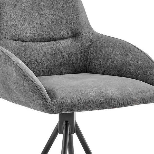 Homeroots 26" Charcoal And Black Iron Counter Height Bar Chair   476962