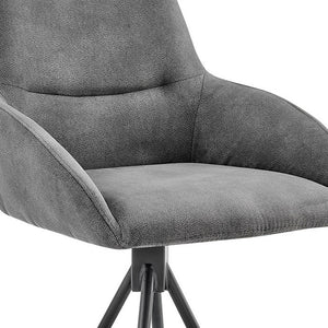 Homeroots 29" Charcoal And Black Iron Bar Height Bar Chair   476963