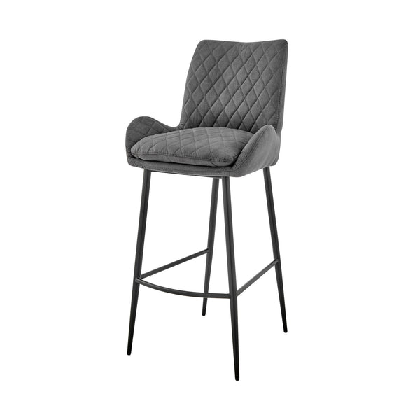 Homeroots 26" Charcoal And Black Iron Counter Height Bar Chair   476964