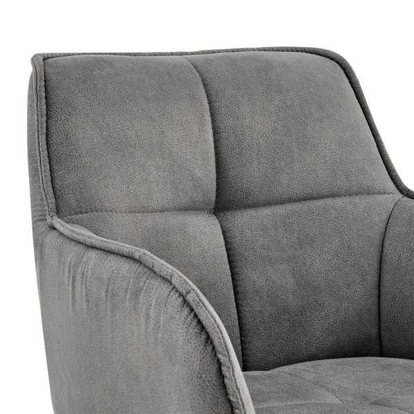 Homeroots 30" Charcoal And Black Iron Bar Height Bar Chair   476966