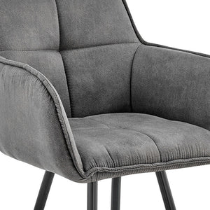 Homeroots 30" Charcoal And Black Iron Bar Height Bar Chair   476967