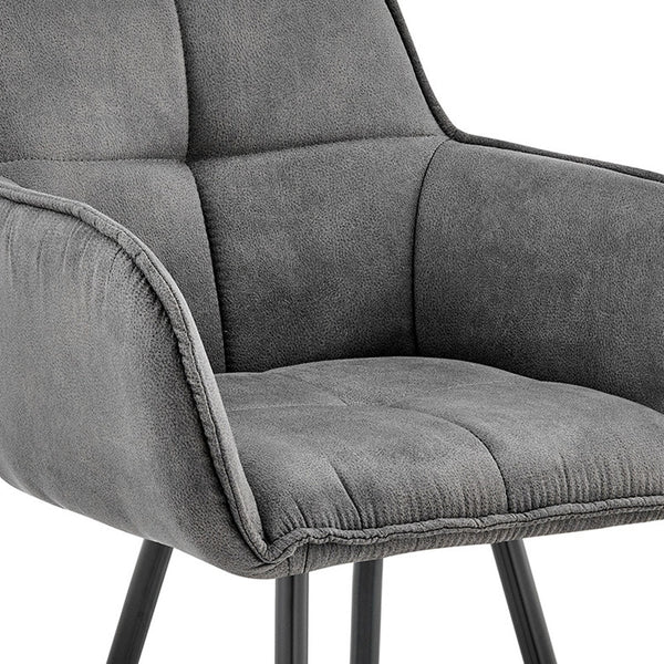 Homeroots 30" Charcoal And Black Iron Bar Height Bar Chair   476967