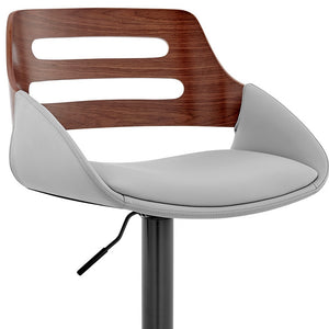 Homeroots 25" Gray And Black Iron Swivel Low Back Adjustable Height Bar Chair   476973