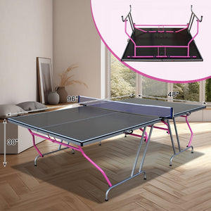 English Elm Double Fish Regulation Mdf Ping Pong Table Foldable Solo Practice Ready Indoor Play W3087P251047