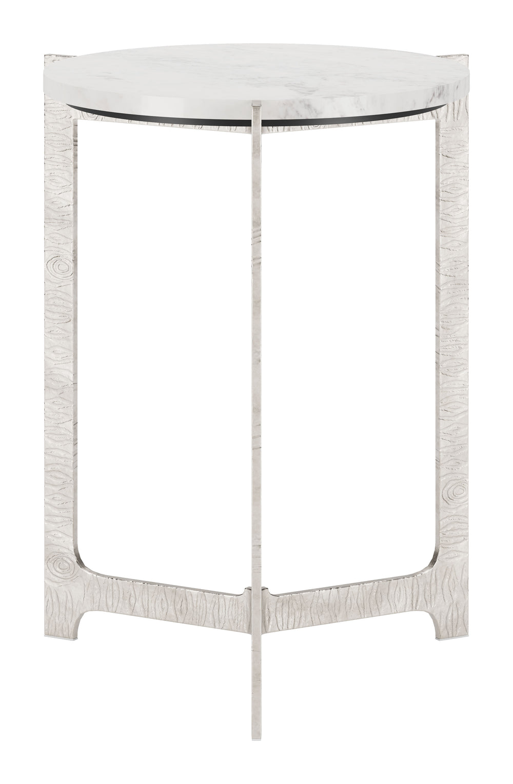 Barmas Side Table White & Silver 110256 Zuo Modern