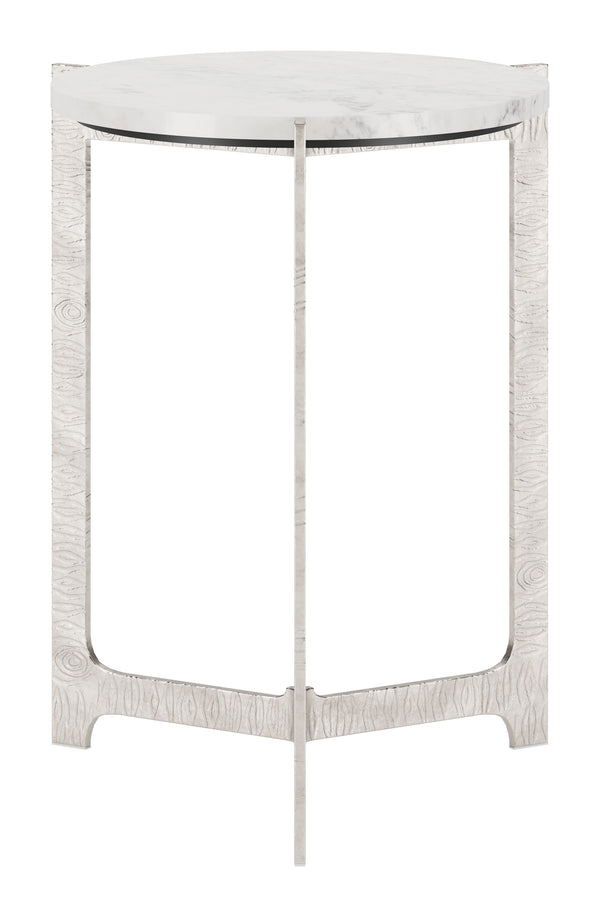 Barmas Side Table White & Silver 110256 Zuo Modern