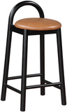 Calvin Cognac Vegan Leather Stool 476Cognac-C Meridian Furniture