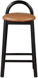 Calvin Cognac Vegan Leather Stool 476Cognac-C Meridian Furniture