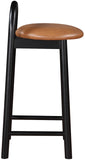 Calvin Cognac Vegan Leather Stool 476Cognac-C Meridian Furniture