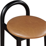 Calvin Cognac Vegan Leather Stool 476Cognac-C Meridian Furniture