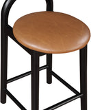 Calvin Cognac Vegan Leather Stool 476Cognac-C Meridian Furniture