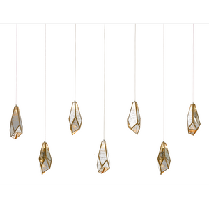 Glace 30-Light Multi-Drop Pendant - Contemporary Brass and Raj Mirror Fixture for Stunning Spaces