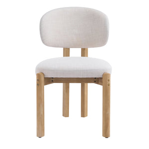 English Elm Christopher Knight Home® - Beige Scandinavian Dining Chairs Set Of 4 - Modern Upholstered, Natural Wood Frame, Comfort & Style N768P341563N_4
