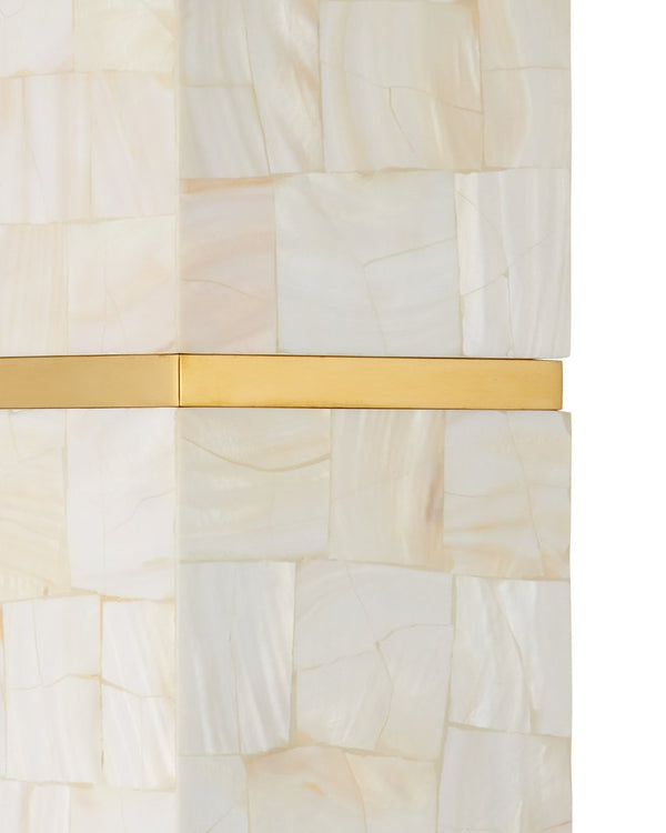 Currey & Company Casey Mother Of Pearl Table Lamp – Elegant Sculptural Design With Brass Accents For Modern Homes Natural Mother Of Pearl ,Stainless Steel ,Composite 6000-1033-currey-company