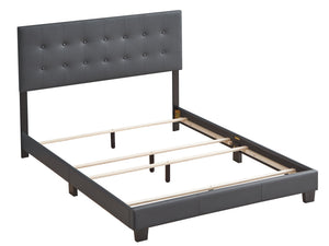 English Elm Stylish Velvet-Accented Queen Bed with Channel Tufting, Sturdy Wood Slats & Modern Timeless Design DARK GREY 5.5 L x 60 W x 25 H B078107974