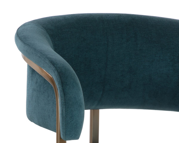 Sunpan Marris Barstool: Modern Elegance Meets Timeless Design in Luxurious Faux Leather and Steel Finish Gold / Danny Teal