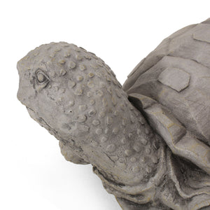 English Elm Christopher Knight Home® - TURTLE Handcrafted Outdoor Garden Statue in Dark Gray Cast Stone, Weather-Resistant Vintage Accent (12.5" W) 70872.00DGRY