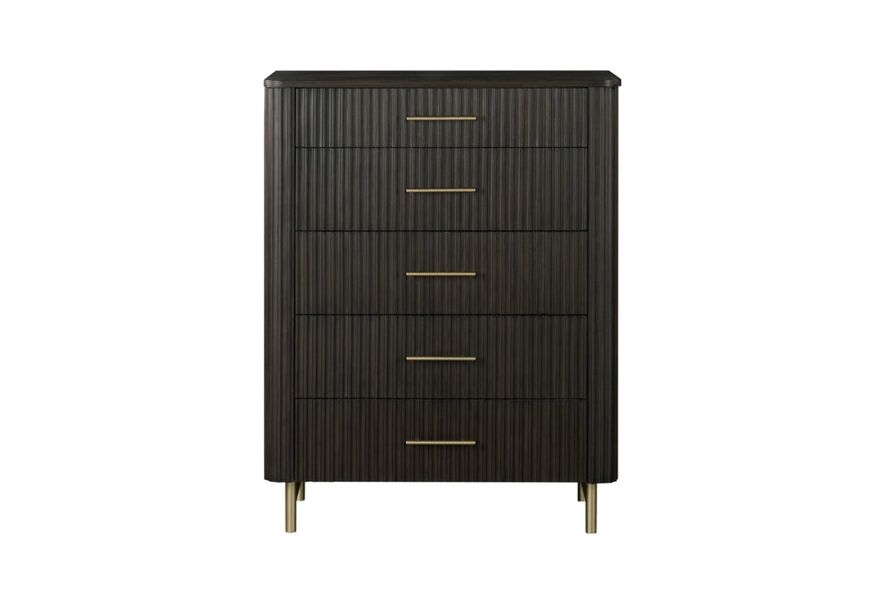 English Elm Clayten Five Drawer Espresso Chest Dovetail Build for Bedroom Storage B2756P506234