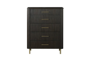 English Elm Clayten Five Drawer Espresso Chest Dovetail Build for Bedroom Storage B2756P506234