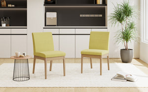 English Elm Christopher Knight Home® - DINING Chair with Upholstered Fabric Seat and Sleek Wood Legs — Compact Modern Comfort & Style Green 58924.00GTE