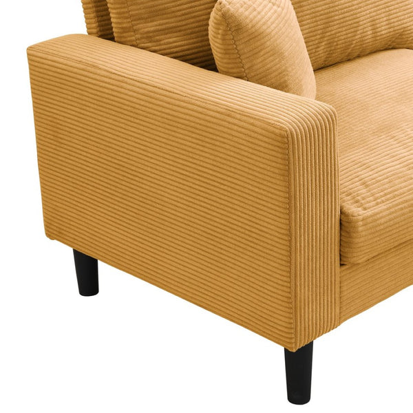 English Elm 74" Three Seat Sofa Hardwood Frame High Density Foam Upholstered Modern Living Room Orange W311P221215