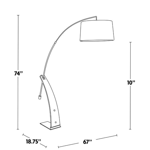 English Elm Floor Lamp with Organic Wood Base and Linen Shade for Farmhouse Living Spaces B202S02142