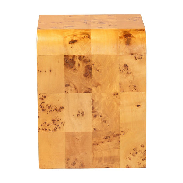 English Elm Hand-carved Solid Suar Wood Pedestal Accent Table with Scalloped Edge Boho Decor B2750P467775