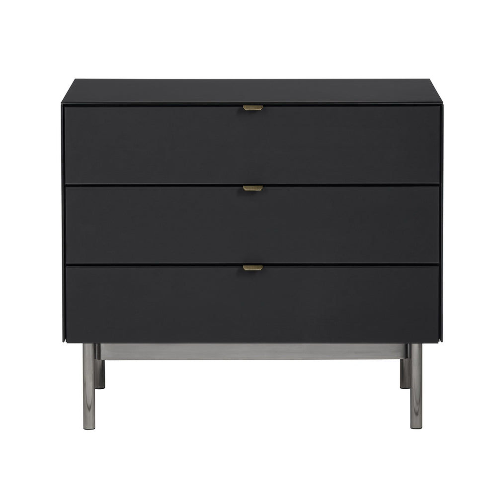 Crestview Collection Contemporary Black Three-drawer Chest - Modern & Industrial Storage Solution For Stylish Spaces Black  Cvfzr6195