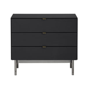 Crestview Collection Contemporary Black Three-drawer Chest - Modern & Industrial Storage Solution For Stylish Spaces Black  Cvfzr6195
