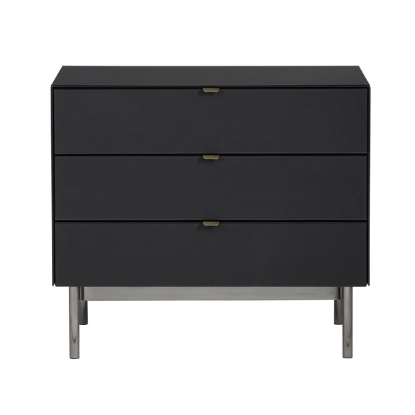 Crestview Collection Contemporary Black Three-drawer Chest - Modern & Industrial Storage Solution For Stylish Spaces Black  Cvfzr6195