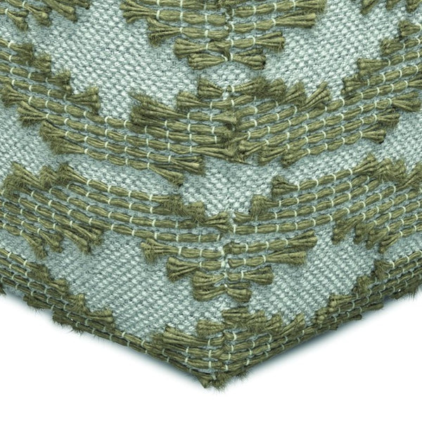 English Elm Rowan Kilim Woven Jute Cotton Pouf Handcrafted Bohemian Footrest for Living Spaces B136P427593