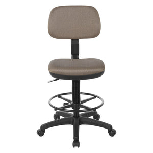 OSP Home Furnishings Sculptured Ergonomic Drafting Chair with Pneumatic Lift Footrest and Chrome Nylon Base DC517-294