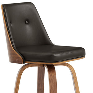 Homeroots 26" Brown Faux Leather Counter Height Swivel Bar Chair   477000