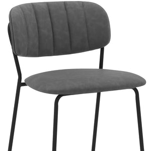 Homeroots 26" Gray And Black Iron Counter Height Bar Chair   477014