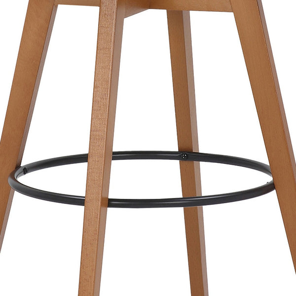 Homeroots 31" Cream And Black Iron Swivel Bar Height Bar Chair   477040