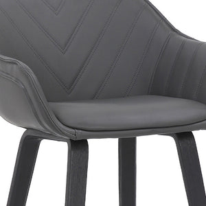 Homeroots 26" Gray And Black Iron Counter Height Bar Chair   477042