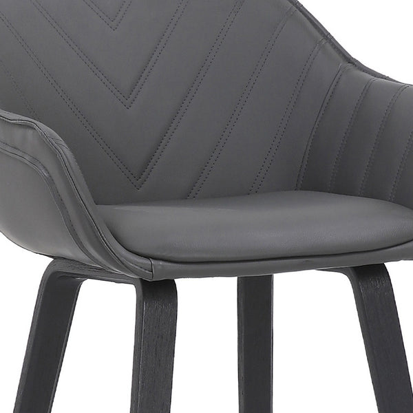 Homeroots 26" Gray And Black Iron Counter Height Bar Chair   477042