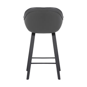 Homeroots 26" Gray And Black Iron Counter Height Bar Chair   477042