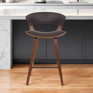 Homeroots 27" Iron Low Back Counter Height Bar Chair   477044