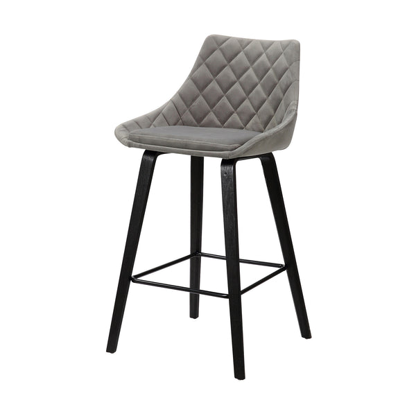 Homeroots 26" Gray And Black Iron Counter Height Bar Chair   477053