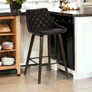 Homeroots 26" Brown Iron Counter Height Bar Chair   477054