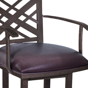 Homeroots 26" Brown Faux Leather And Iron Counter Height Bar Chair   477073