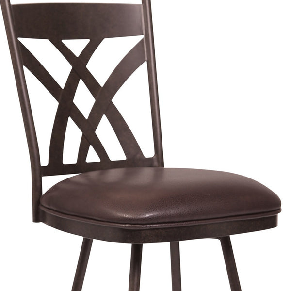 Homeroots 26" Brown Iron Counter Height Bar Chair   477075