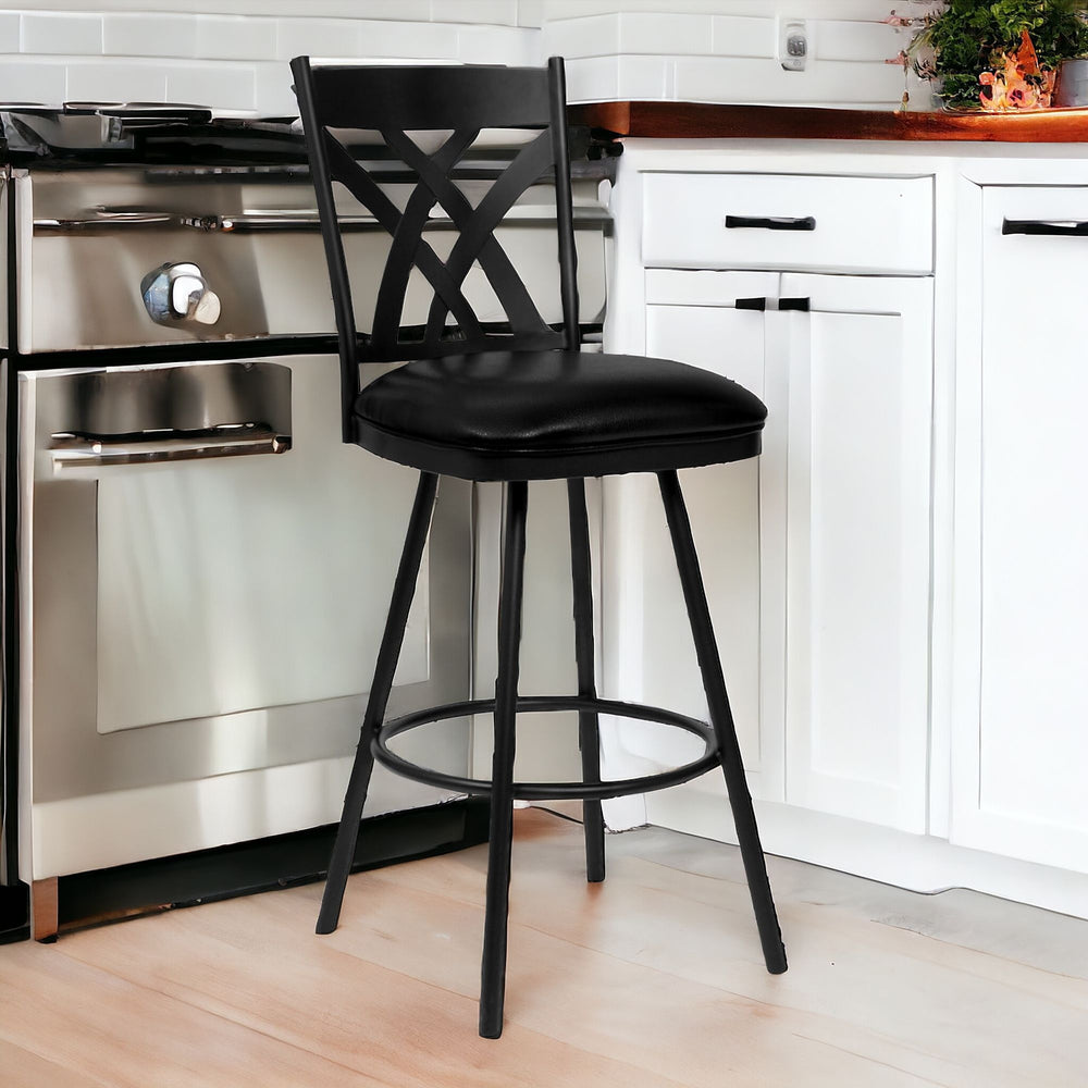 Homeroots 26" Black Iron Counter Height Bar Chair   477076